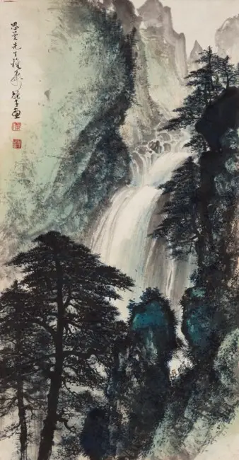 Waterfall Amidst Mountains LI XIONGCAI